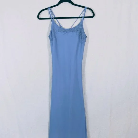 Sky Blue Evening Maxi Dress - Picture 2 of 7